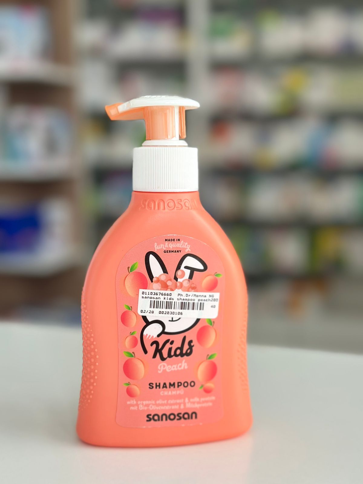 sanosan kids shampoo peach200ml